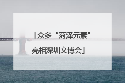 众多“菏泽元素”亮相深圳文博会