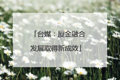 台媒：厦金融合发展取得新成效