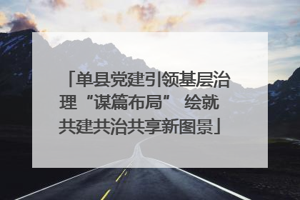 单县党建引领基层治理“谋篇布局” 绘就共建共治共享新图景