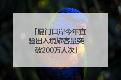 厦门口岸今年查验出入境旅客量突破200万人次