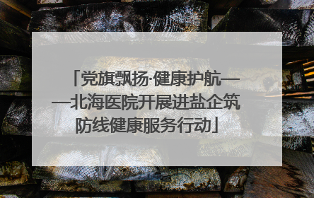 党旗飘扬·健康护航——北海医院开展进盐企筑防线健康服务行动