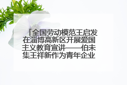 全国劳动模范王启发在淄博高新区开展爱国主义教育宣讲——伯未集王祥新作为青年企业家代表作主题演讲