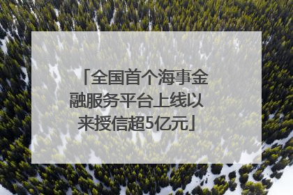 全国首个海事金融服务平台上线以来授信超5亿元