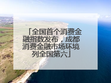 全国首个消费金融指数发布，成都消费金融市场环境列全国第六