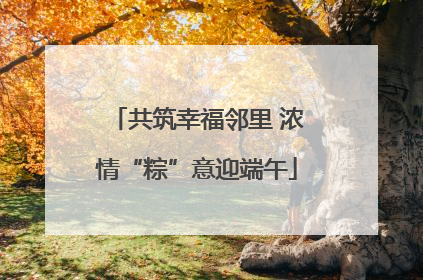 共筑幸福邻里 浓情“粽”意迎端午