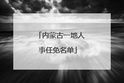 内蒙古一地人事任免名单