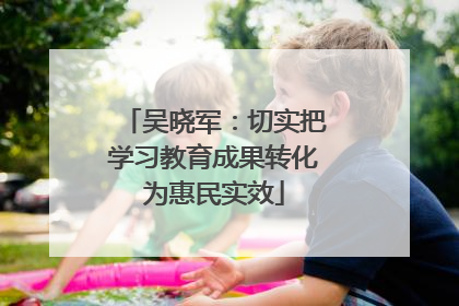 吴晓军：切实把学习教育成果转化为惠民实效