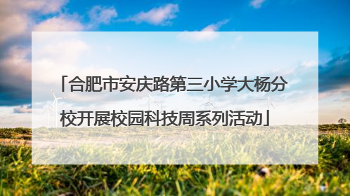 合肥市安庆路第三小学大杨分校开展校园科技周系列活动