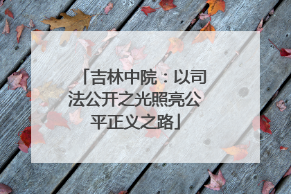 吉林中院：以司法公开之光照亮公平正义之路