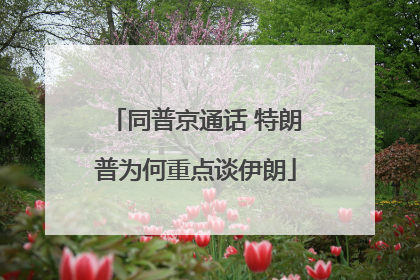 同普京通话 特朗普为何重点谈伊朗