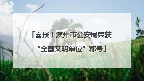 喜报！滨州市公安局荣获“全国文明单位”称号