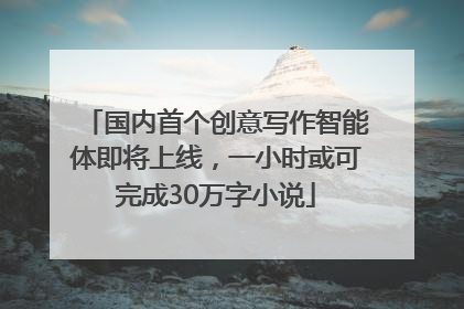 国内首个创意写作智能体即将上线，一小时或可完成30万字小说