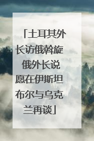土耳其外长访俄斡旋 俄外长说愿在伊斯坦布尔与乌克兰再谈