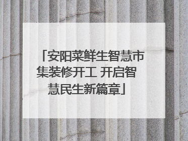 安阳菜鲜生智慧市集装修开工 开启智慧民生新篇章