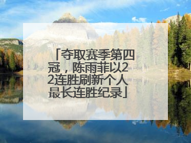 夺取赛季第四冠，陈雨菲以22连胜刷新个人最长连胜纪录