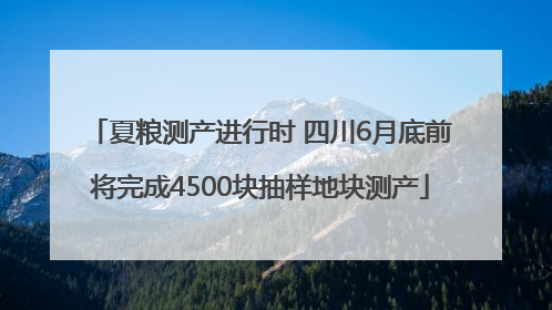 夏粮测产进行时 四川6月底前将完成4500块抽样地块测产