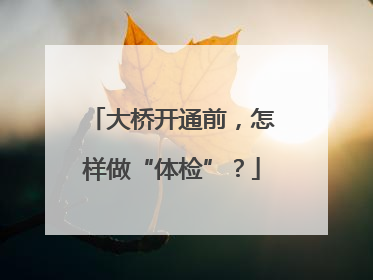 大桥开通前，怎样做“体检”？