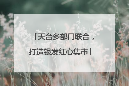 天台多部门联合，打造银发红心集市