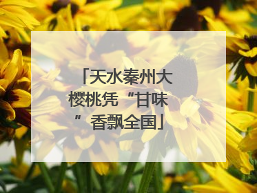 天水秦州大樱桃凭“甘味”香飘全国
