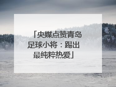 央媒点赞青岛足球小将：踢出最纯粹热爱