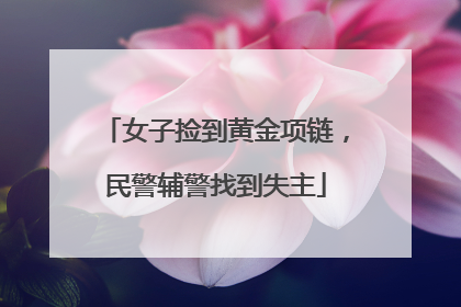 女子捡到黄金项链，民警辅警找到失主