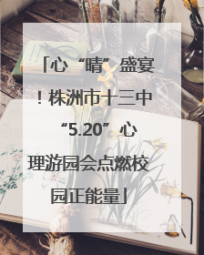心“晴”盛宴！株洲市十三中“5.20”心理游园会点燃校园正能量