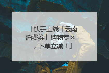 快手上线「云南消费券」购物专区，下单立减！