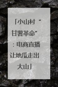 小山村“甘薯革命”：电商直播让地瓜走出大山
