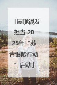 展现银发担当 2025年“苏青银龄行动”启动