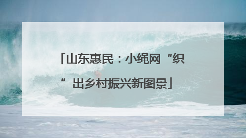 山东惠民：小绳网“织”出乡村振兴新图景