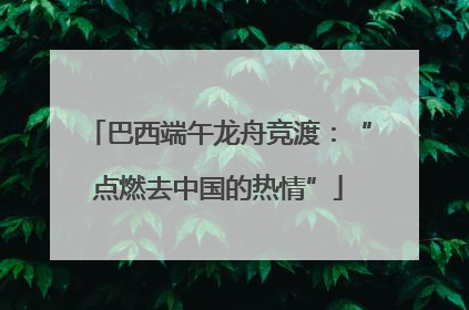 巴西端午龙舟竞渡：“点燃去中国的热情”