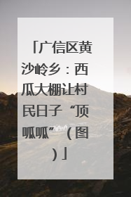 广信区黄沙岭乡：西瓜大棚让村民日子“顶呱呱”（图）
