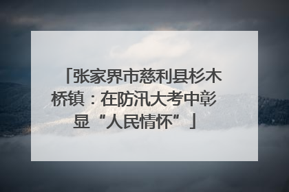 张家界市慈利县杉木桥镇：在防汛大考中彰显“人民情怀”