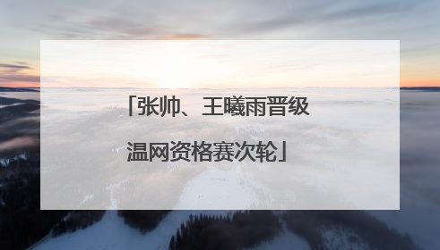 张帅、王曦雨晋级温网资格赛次轮