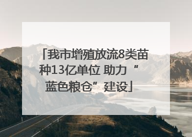 我市增殖放流8类苗种13亿单位 助力“蓝色粮仓”建设