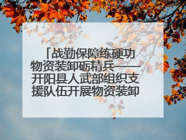 战勤保障练硬功 物资装卸砺精兵——开阳县人武部组织支援队伍开展物资装卸专业训练