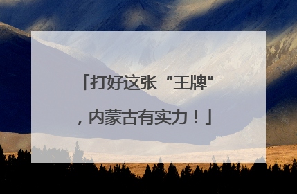 打好这张“王牌”，内蒙古有实力！