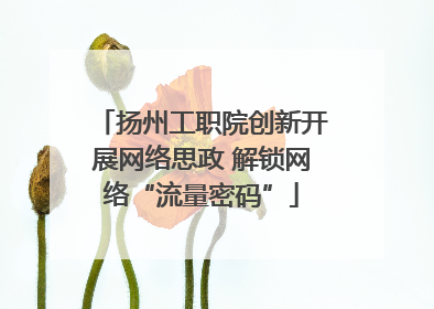 扬州工职院创新开展网络思政 解锁网络“流量密码”