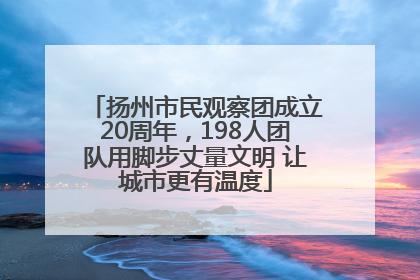 扬州市民观察团成立20周年，198人团队用脚步丈量文明 让城市更有温度