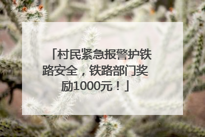 村民紧急报警护铁路安全，铁路部门奖励1000元！
