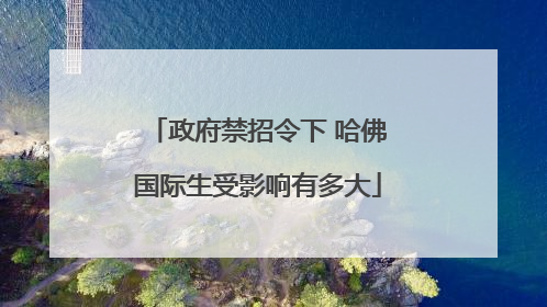 政府禁招令下 哈佛国际生受影响有多大