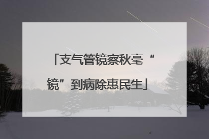 支气管镜察秋毫“镜”到病除惠民生