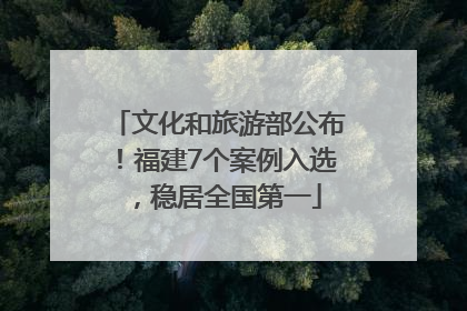 文化和旅游部公布！福建7个案例入选，稳居全国第一