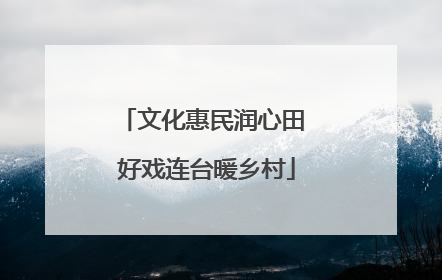 文化惠民润心田 好戏连台暖乡村