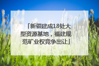 新疆建成18处大型资源基地，福建规范矿业权竞争出让