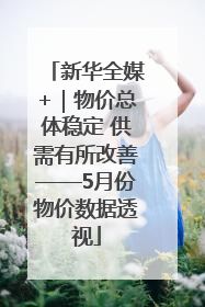 新华全媒+｜物价总体稳定 供需有所改善——5月份物价数据透视
