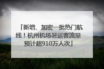 新增、加密一批热门航线！杭州机场暑运客流量预计超910万人次