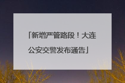 新增严管路段！大连公安交警发布通告
