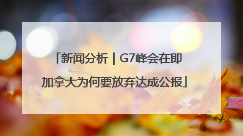 新闻分析｜G7峰会在即 加拿大为何要放弃达成公报