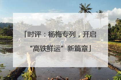 时评：杨梅专列，开启“高铁鲜运”新篇章
